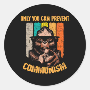 Adesivo Somente Você Pode Prevenir o Comunismo Urso Engraç