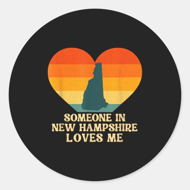 Adesivo Someone In New Hampshire Loves Me Nh Us State Retr (Frente)