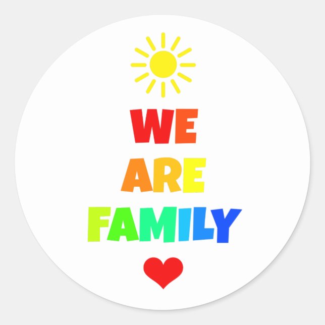 Adesivo Somos a família Rainbow Sunshine Adotion Design (Frente)