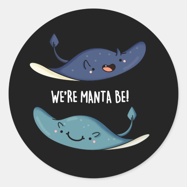 Adesivo Somos a Manta, somos engraçados Manta Ray Pun Dark (Frente)