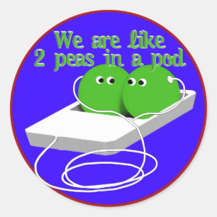 Adesivo Somos como duas ervilhas em um pote