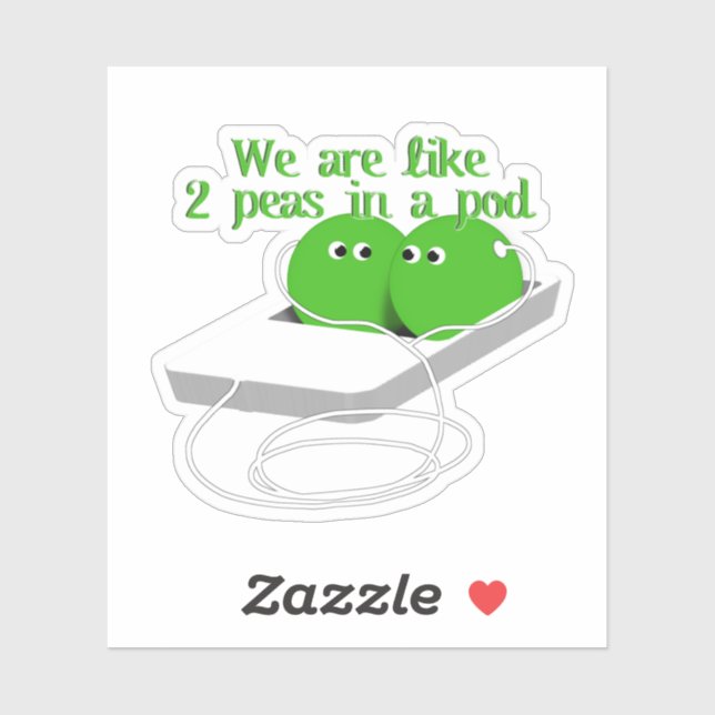 Adesivo Somos como duas ervilhas em um pote (Folha)