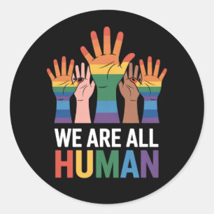 Adesivo Somos Todos Humanos, Gritos LGBTQ LGBT, Levantando