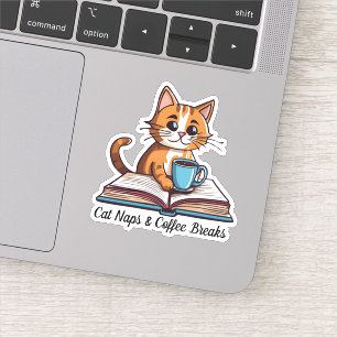 Adesivo Sonecas de Gato & Pausas para Café Impermeáveis