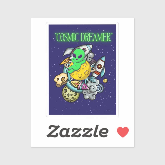 Adesivo sonhador cósmico (Folha)