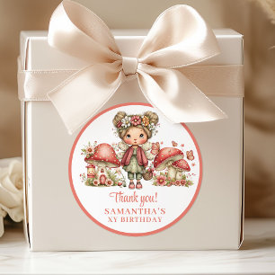 Adesivo Sonhadora Flor de Fada Rosa de Aniversário Obrigad