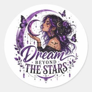 Adesivo Sonhe Além das Estrelas Celestial Purple Wicca