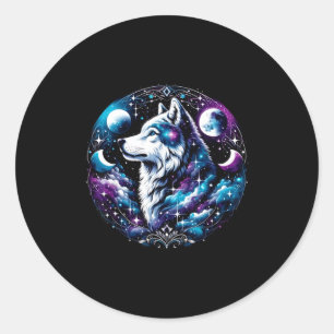 Adesivo Sonho Celestial do Lobo Noite Uivando Lua Lobo Div