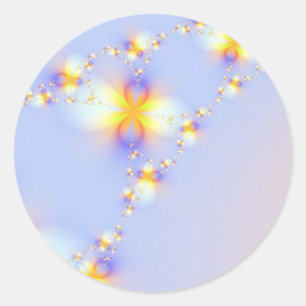 Adesivo Sonho Celestial Floral Explosão de Estrelas Azul L