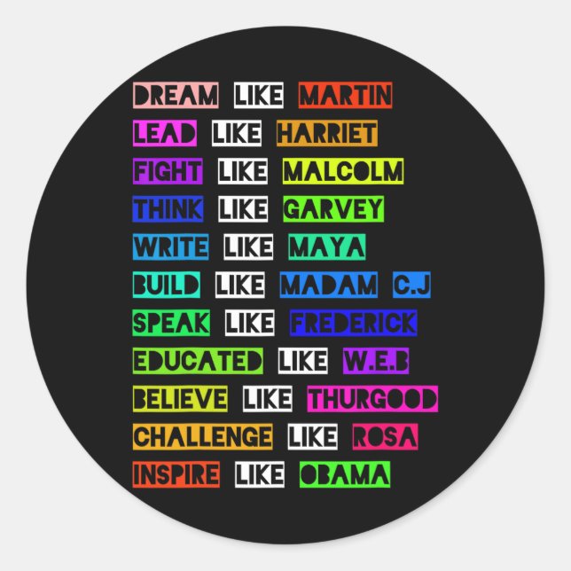 Adesivo Sonho Como Martin Lidera Como Harriet Women Black  (Frente)
