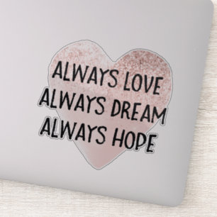 Adesivo Sonho de Amor com Coração Brilhante Rosa