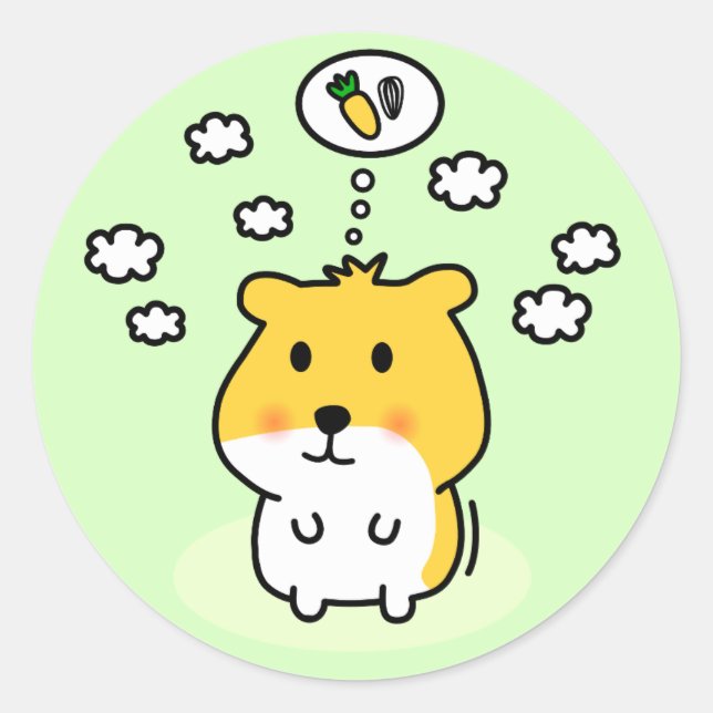Adesivo sonho de hamster fofo (Frente)