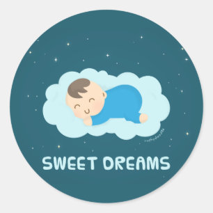Adesivo Sonho Doce Menino Bebê Adormecido