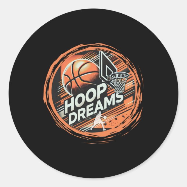 Adesivo Sonhos Ativos de Hoop de Basquete (Frente)