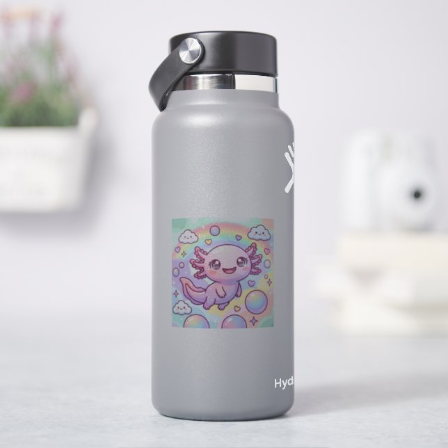 Adesivo Sonhos de Axolote Arco-íris (HidroFlask)