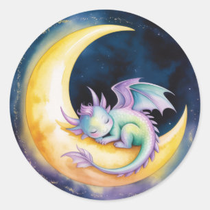 Adesivo Sonhos Doces Dragão e Metade da Lua Chá de Bebê