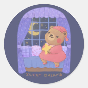 Adesivo Sonhos Doces: Ilustração de Urso de Pelúcia