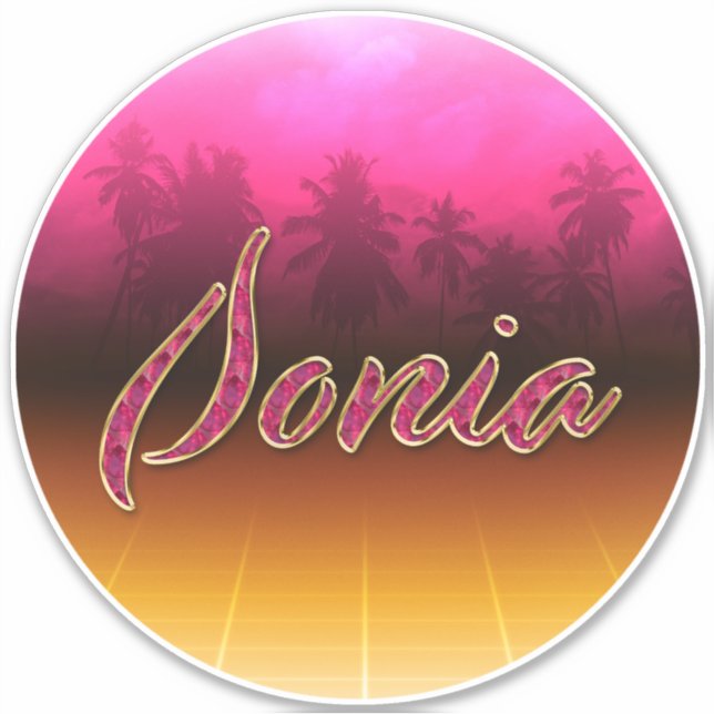 Adesivo Sonia Vorname Name golden pink Aufkleber Sticker (Frente)