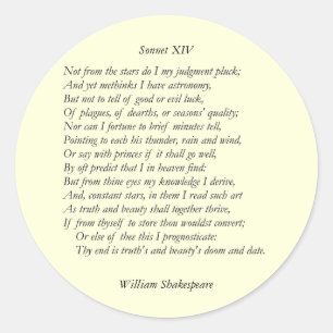 Adesivo Sonnet nº 14 por William Shakespeare