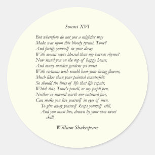 Adesivo Sonnet nº 16 por William Shakespeare