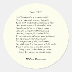 Adesivo Sonnet nº 18 por William Shakespeare