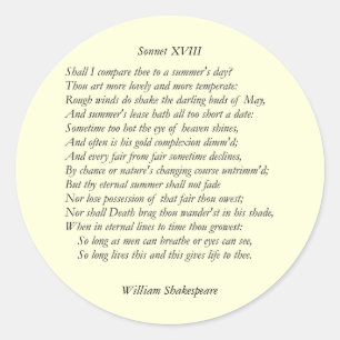 Adesivo Sonnet nº 18 por William Shakespeare