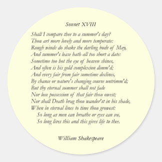 Adesivo Sonnet nº 18 por William Shakespeare