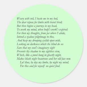 Adesivo Sonnet nº 27 por William Shakespeare