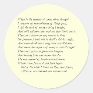 Adesivo Sonnet nº 30 por William Shakespeare