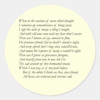 Adesivo Sonnet nº 30 por William Shakespeare