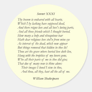 Adesivo Sonnet nº 31 por William Shakespeare