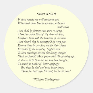 Adesivo Sonnet nº 32 por William Shakespeare