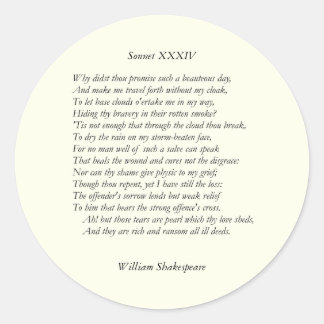 Adesivo Sonnet nº 34 por William Shakespeare