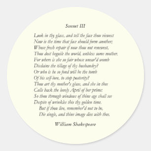 Adesivo Sonnet nº 3 de William Shakespeare