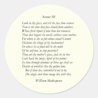 Adesivo Sonnet nº 3 de William Shakespeare