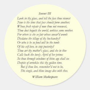 Adesivo Sonnet nº 3 de William Shakespeare