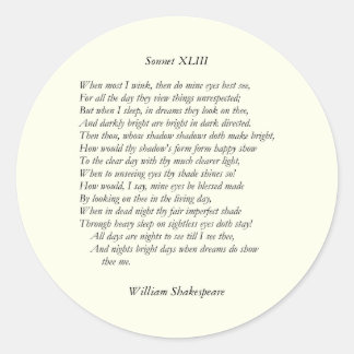 Adesivo Sonnet nº 43 por William Shakespeare
