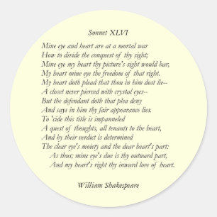 Adesivo Sonnet nº 46 por William Shakespeare