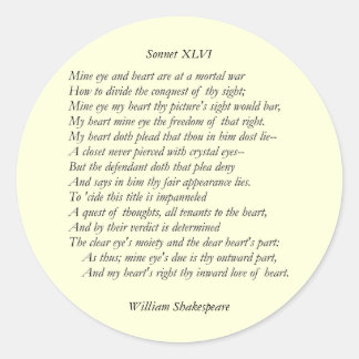 Adesivo Sonnet nº 46 por William Shakespeare