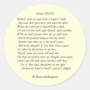 Adesivo Sonnet nº 47 por William Shakespeare
