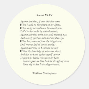 Adesivo Sonnet nº 49 por William Shakespeare