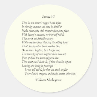 Adesivo Sonnet nº 6 de William Shakespeare