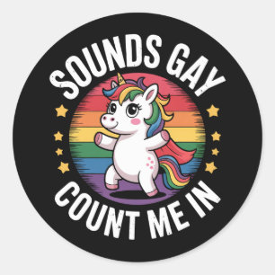 Adesivo Sons - Gay Conte-Me No Orgulho LGBTQ Do Unicórnio