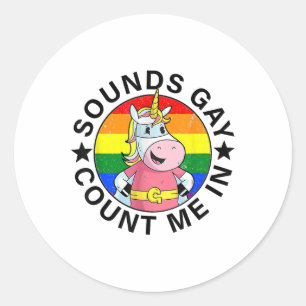 Adesivo Sons - Gay Conte-Me No Unicorn Rainbow Flag Lgbt G