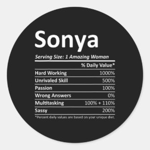 Adesivo Sonya Nutrição Nome Personalizado Engraçado Natal