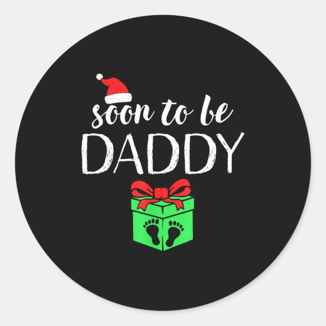 Adesivo Soon To Be Daddy Christmas Funny Pregnancy Announc (Frente)