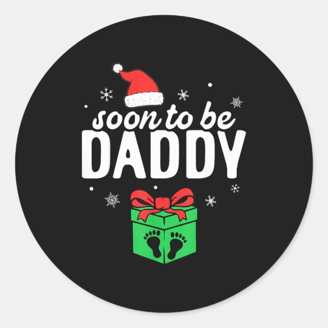 Adesivo Soon To Be Daddy Christmas Funny Pregnancy Announc (Frente)