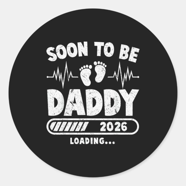 Adesivo Soon To Be Daddy Est. 2026 New Dad Fathers Day Fir (Frente)