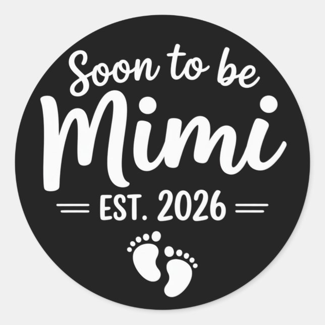 Adesivo Soon To Be Mimi 2026 Pregnancy Announcement New  (Frente)