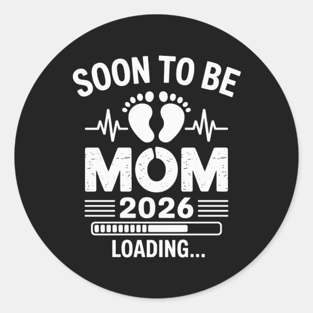 Adesivo Soon To Be Mom 2026 Loading Pregnancy Announcement (Frente)
